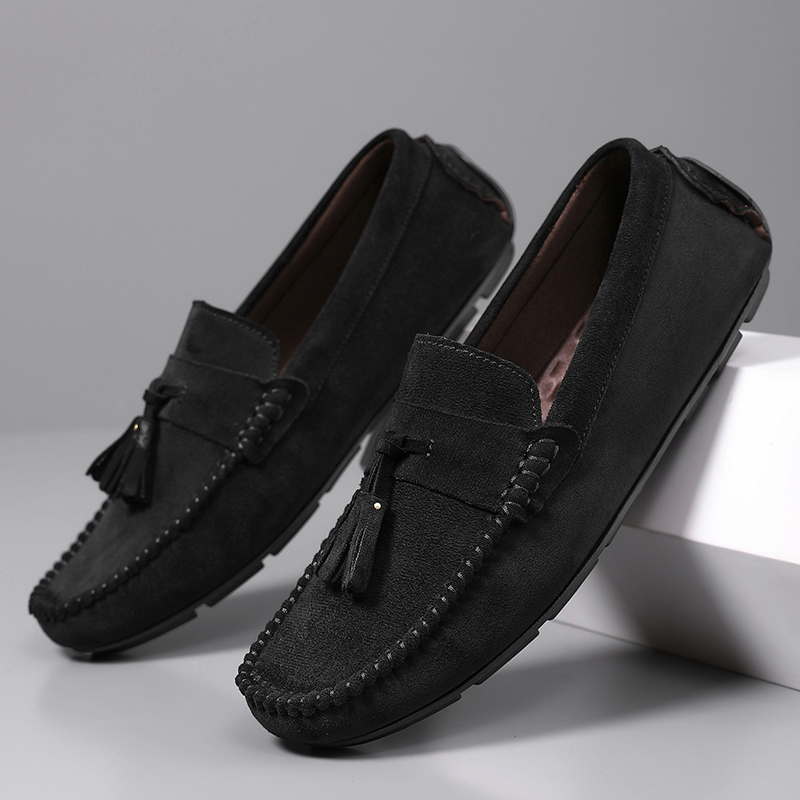Men'S Fashion Loafers Shoes - Mocassins classiques à pompons pour hommes,