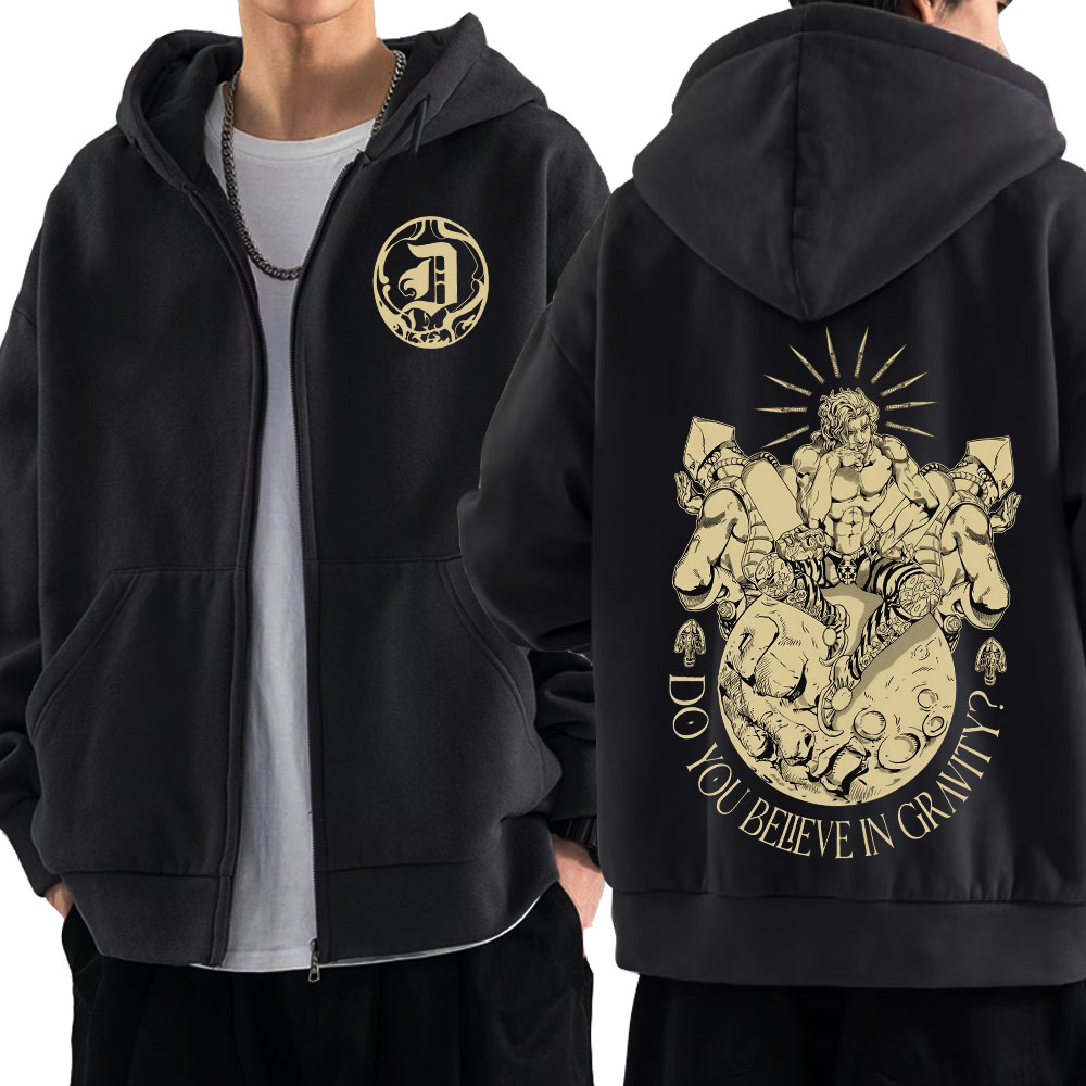 Men'S Fashion Zipper Hoodie - Anime Jojo Bizarre Adventure sweat à