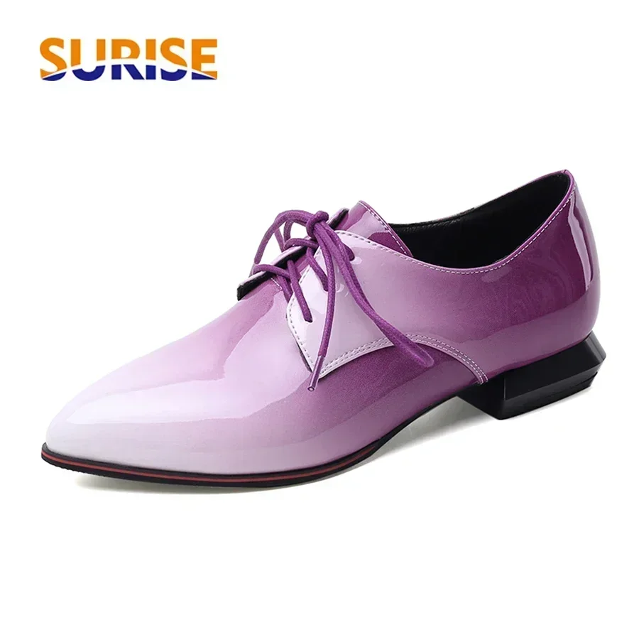 Oxford Shoes Brogue - Femmes britanniques Oxfords dégradé rouge violet