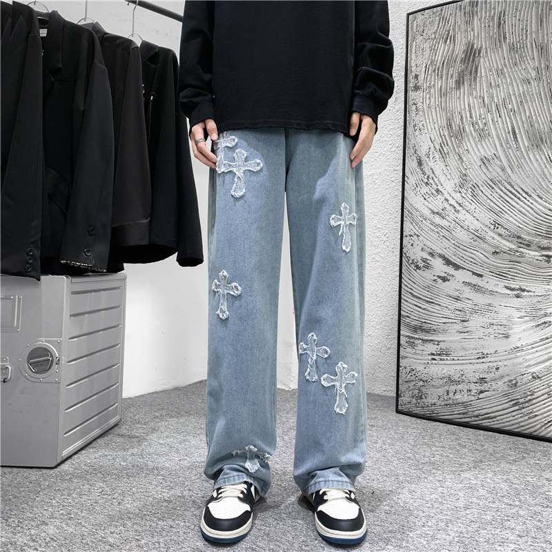 Men'S Fashion For 60 Year Old - Jean pour homme à imprimé croisé,