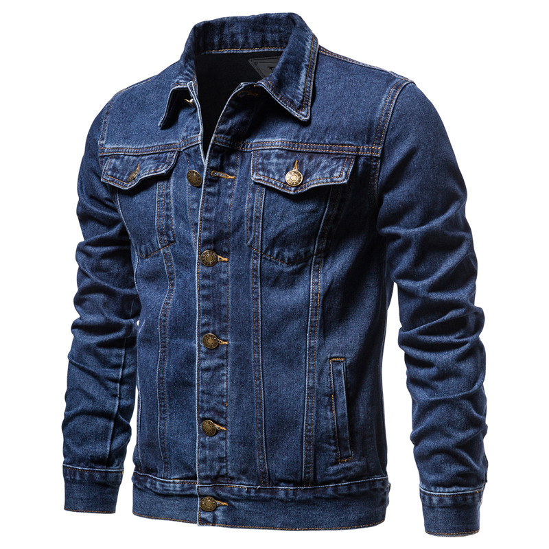 Mens Fashion Denim Jacket - Veste en jean en coton pour