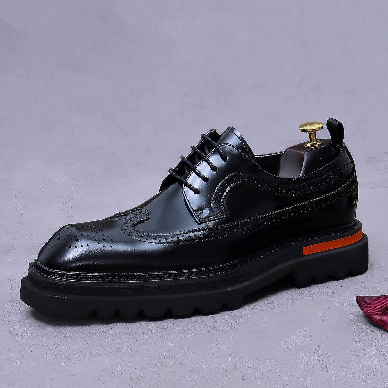 Oxford Shoes Brogue - Chaussures Oxford à plateforme pour hommes,