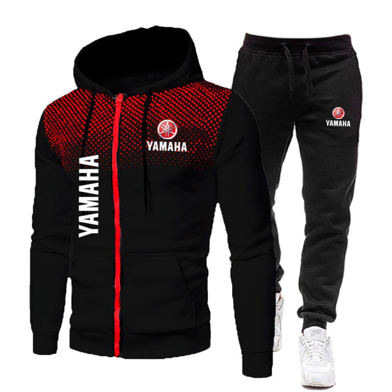 Men'S Fashion Zipper Hoodie - Ensembles pour hommes Yamaha avec logo