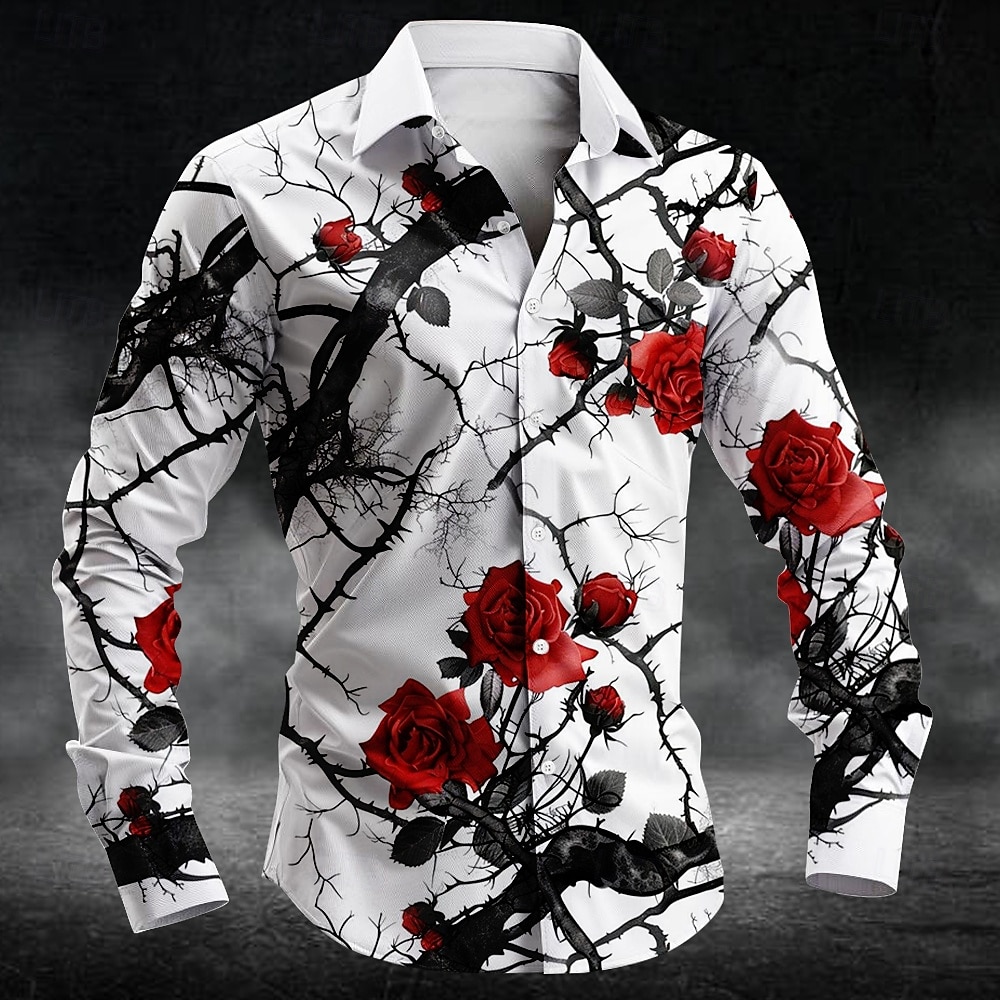Men'S Fashion Undershirt - Chemise homme à manches longues imprimée