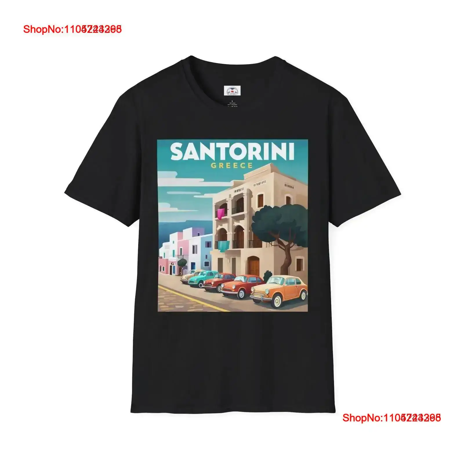 Men'S Fashion Greece - Santorin grèce t-shirt été vibrations voyage