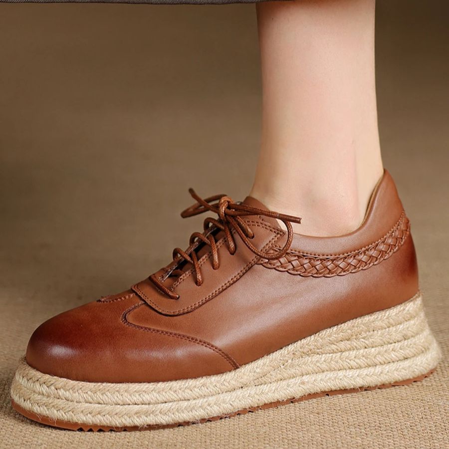EAGSITY cuir de vache marron o - Oxford Shoes Brogue avis et prix