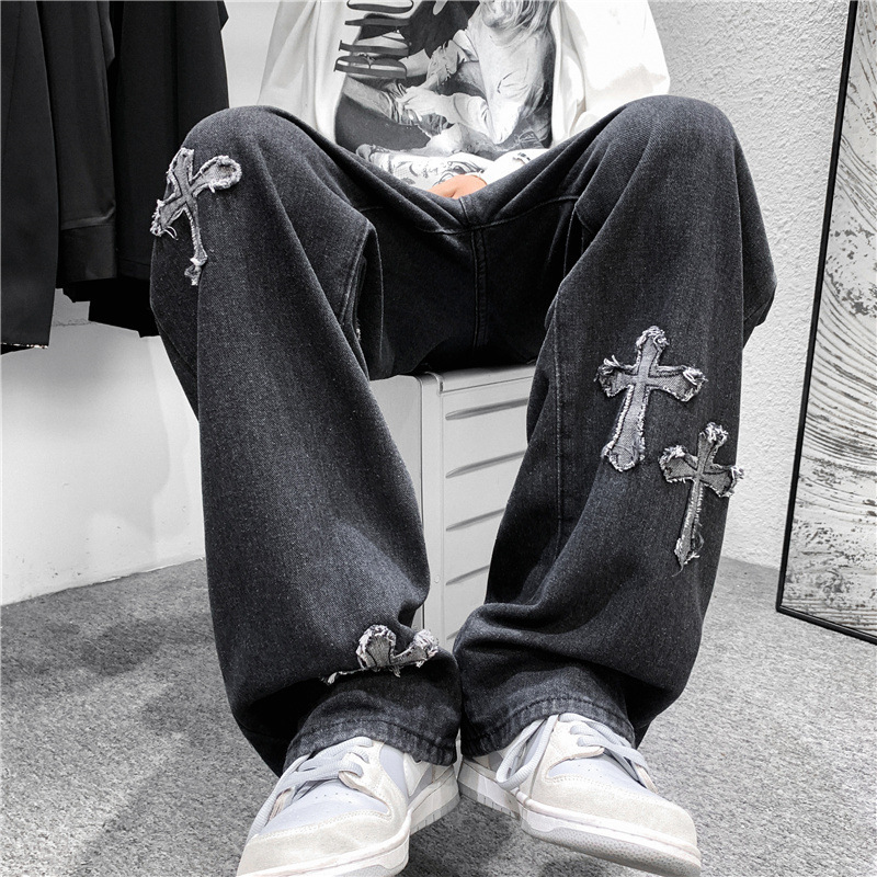 Jean pour homme à imprimé croi - Men'S Fashion For 60 Year Old avis et prix