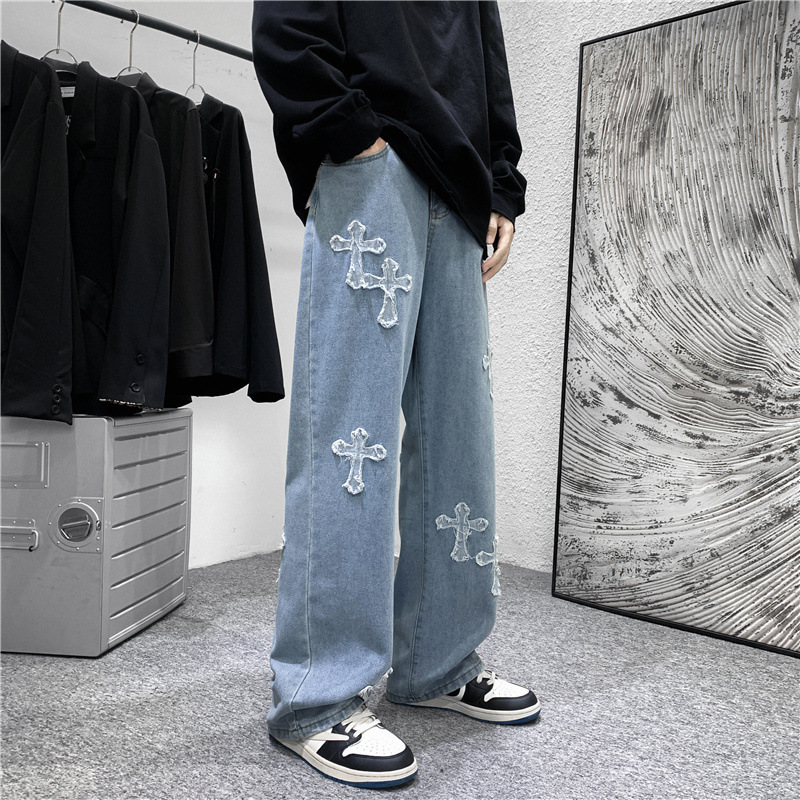 Jean pour homme à imprimé croi - Men'S Fashion For 60 Year Old avis et prix
