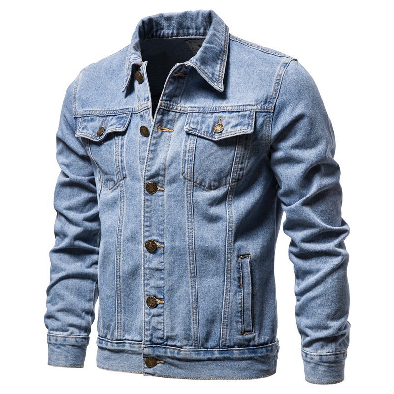 Veste en jean en coton pour ho - Mens Fashion Denim Jacket avis et prix