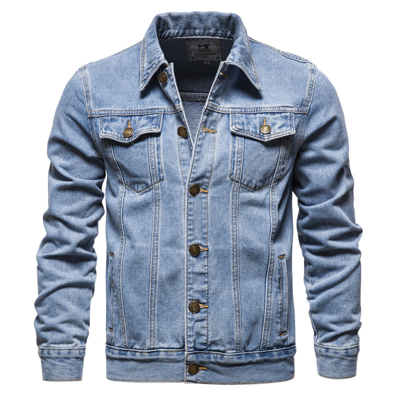Veste en jean en coton pour ho - Mens Fashion Denim Jacket avis et prix