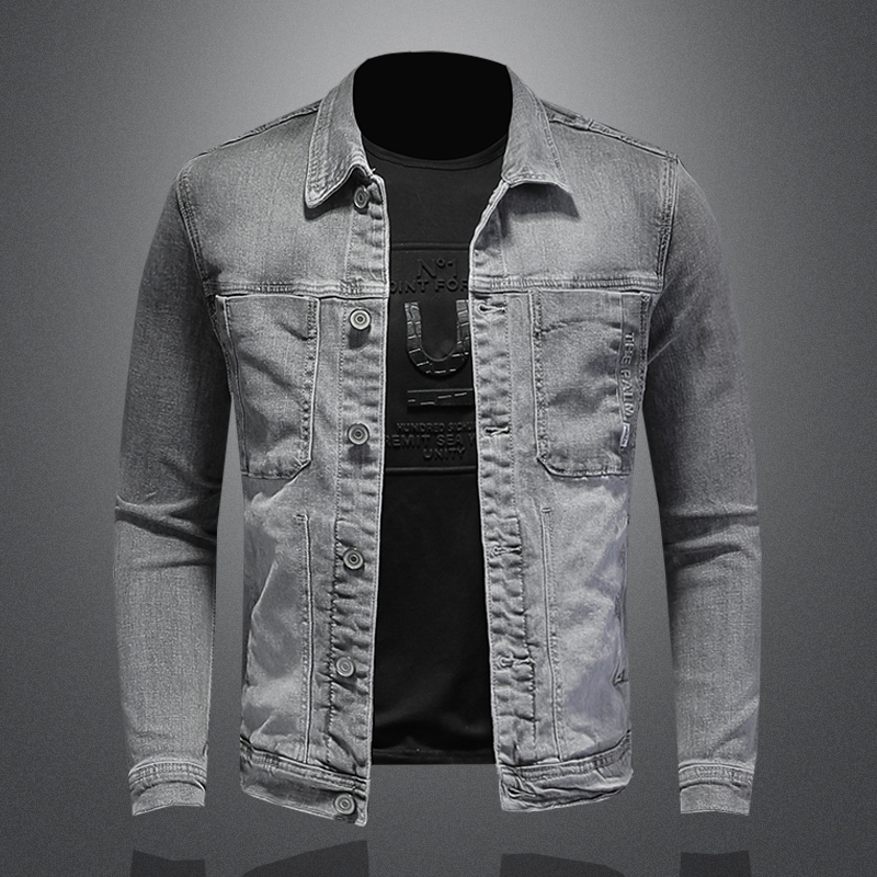 Veste en jean à boutonnage sim - Mens Fashion Denim Jacket avis et prix