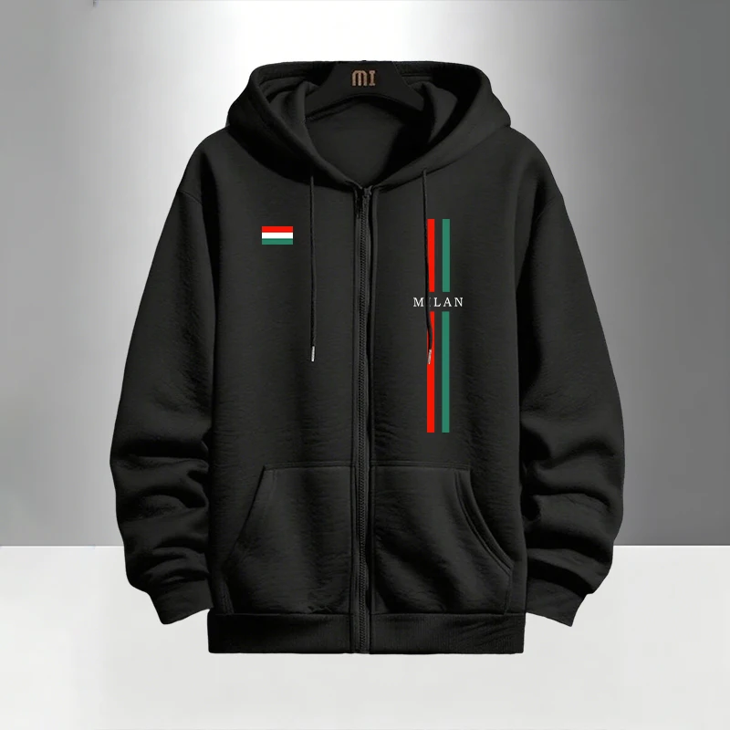 Ensemble Homme Imprimé Italie  - Men'S Fashion Zipper Hoodie avis et prix