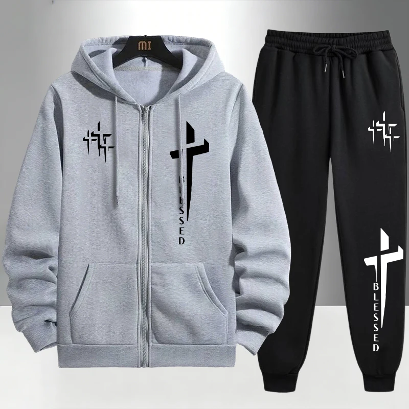 Ensemble de survêtement imprim - Men'S Fashion Zipper Hoodie avis et prix