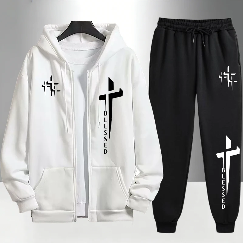Ensemble de survêtement imprim - Men'S Fashion Zipper Hoodie avis et prix